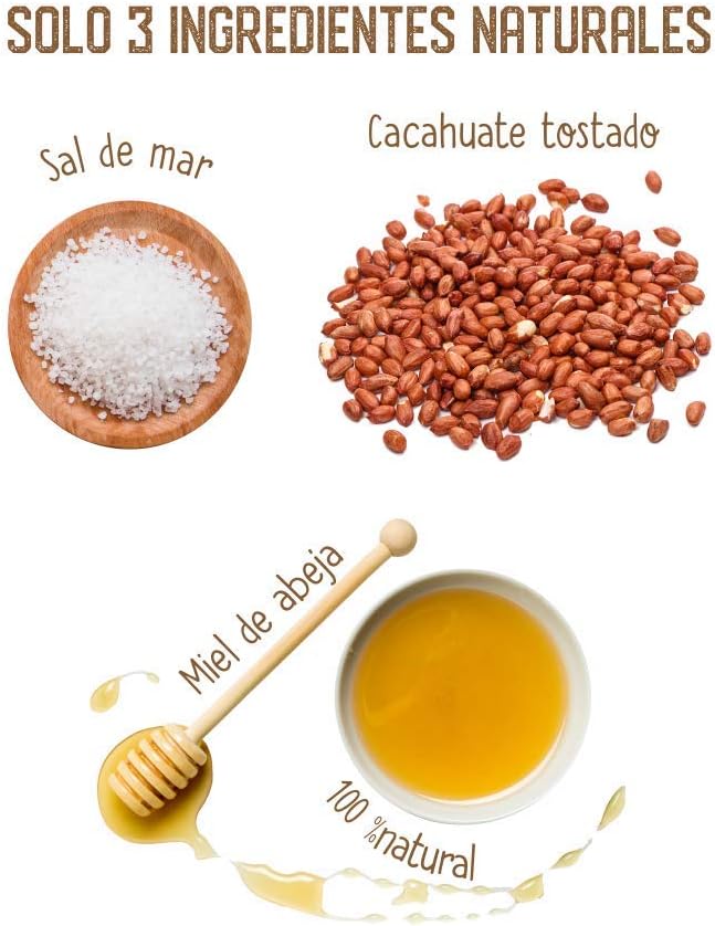SABOR MANÍ Crema de cacahuate con miel de abeja y trozos de cacahuate CRUNCHY 770g Pet