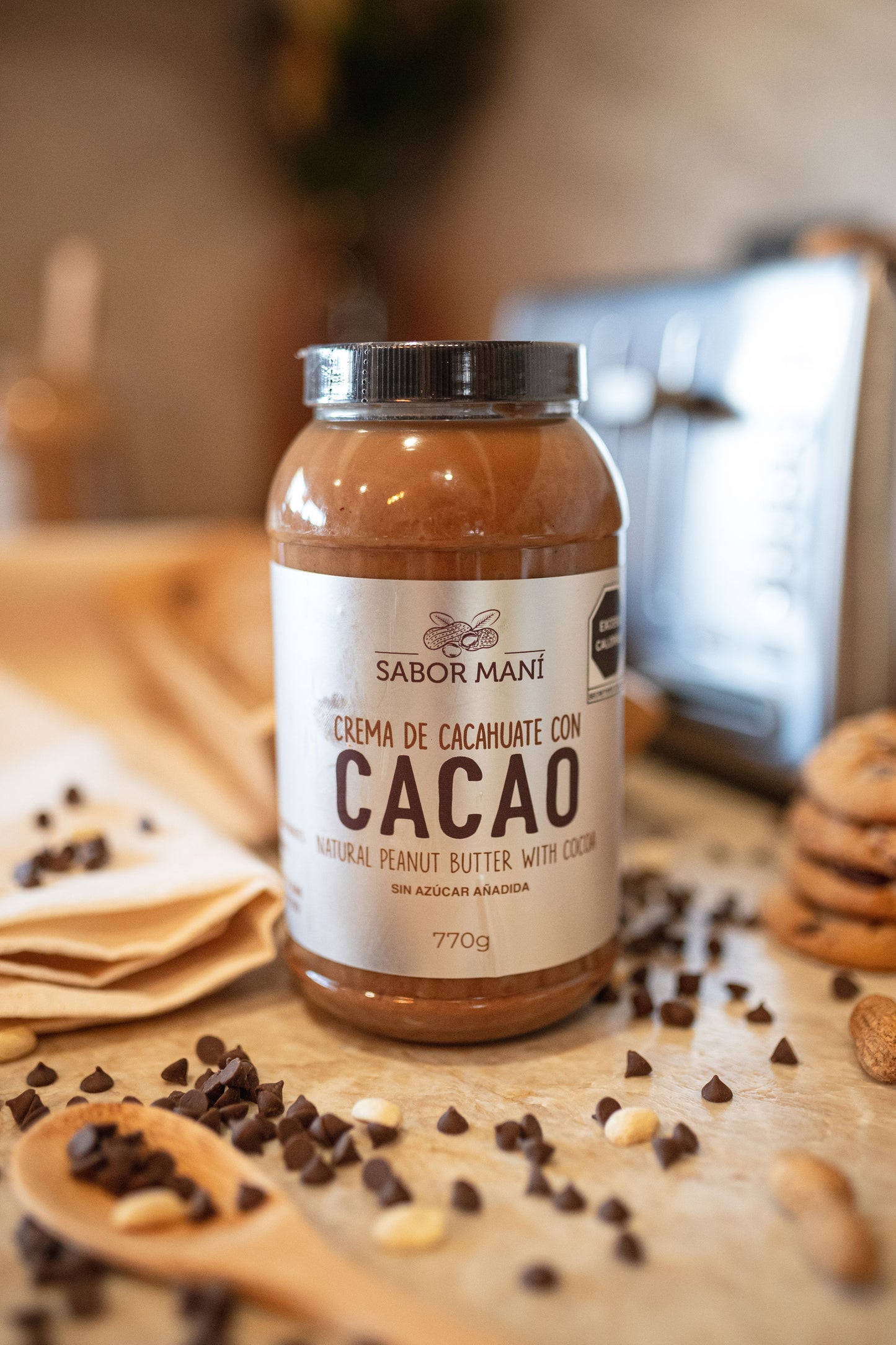 Crema de cacahuate natural con cacao 770g - Pet