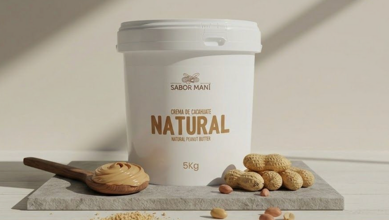 Sabor Maní Crema de Almendra a Granel 5kg Cubeta | Para Negocio, Cafetería y Repostería | 100% Natural Sin Aditivos