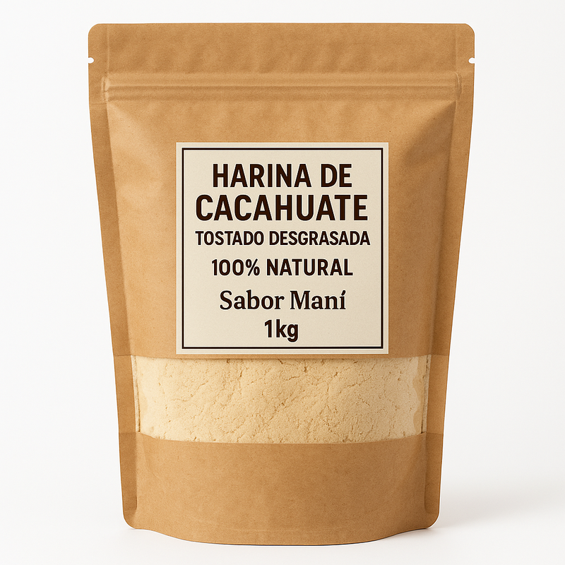 Sabor Maní Harina de Cacahuate Desgrasada 100% Natural | Alta en Proteína, Baja en Grasa | Ideal para Repostería, Smoothies y Dietas Keto