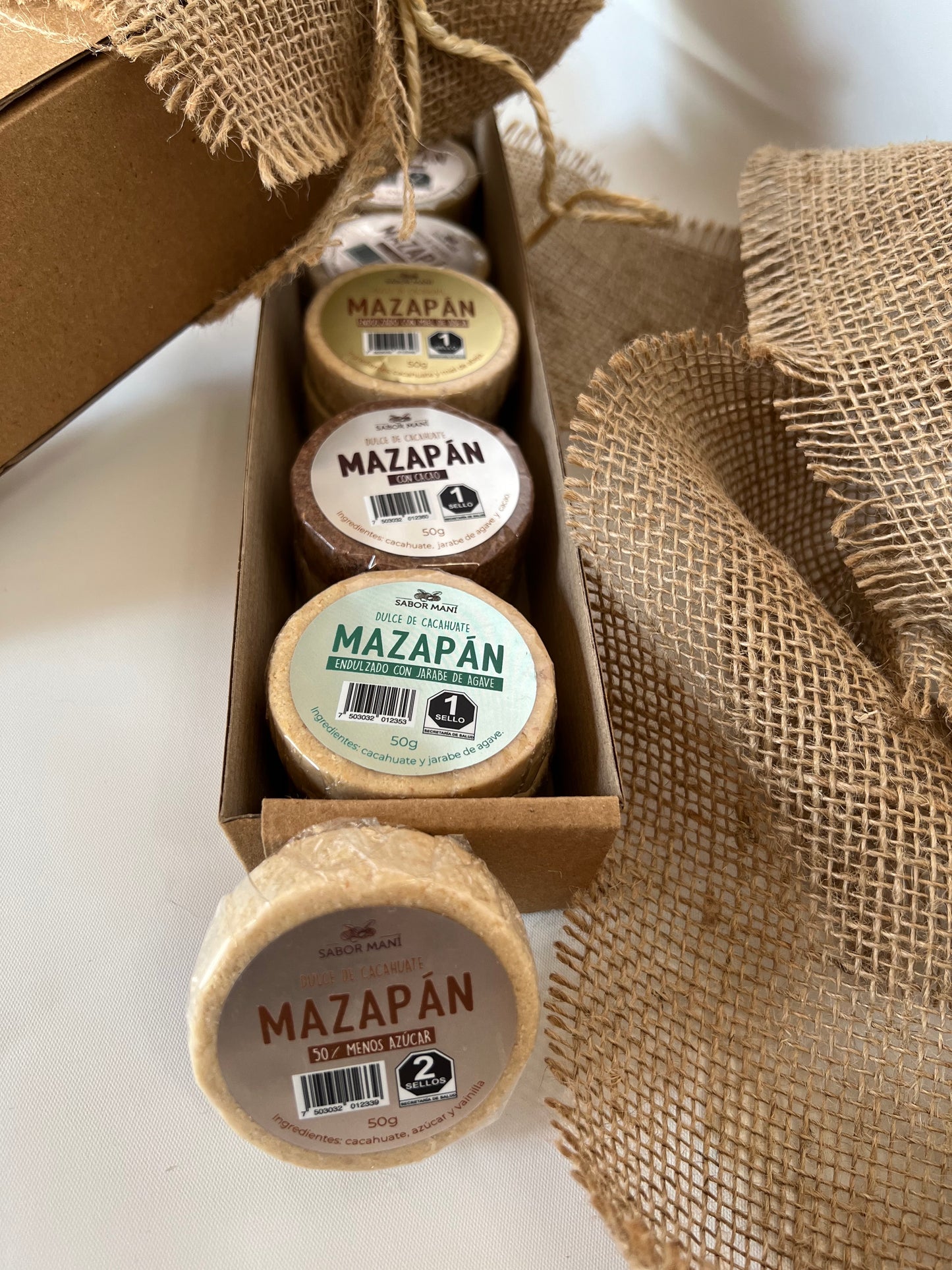 Caja de Mazapanes mixtos SABOR MANÍ - 10 piezas de 50g c/u