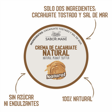 Cargar imagen en el visor de la galería, SABOR MANÍ Crema de cacahuate 100% Natural - Pet 770g
