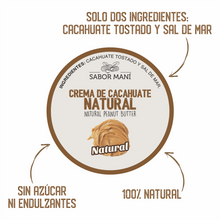 Cargar imagen en el visor de la galería, SABOR MANÍ 2-Pack Crema de cacahuate 100% Natural 1.54kg
