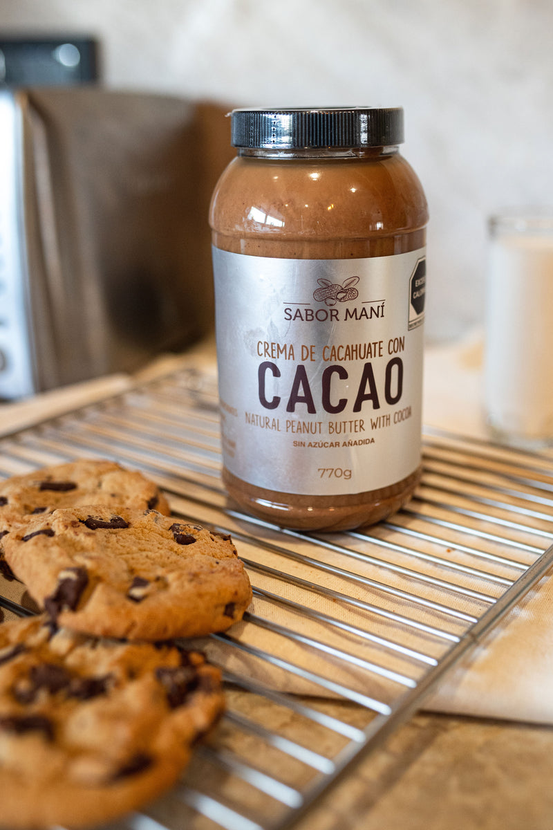 Sabor Maní Crema de Cacahuate con Cacao 770g Pet | Sabor Chocolate Natural | Sin Azúcar Añadida | Tamaño Familiar