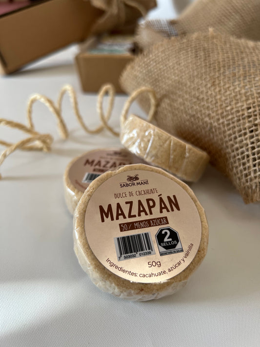 Caja de Mazapán SABOR MANÍ 50% menos azúcar con 10 piezas de 50g c/u