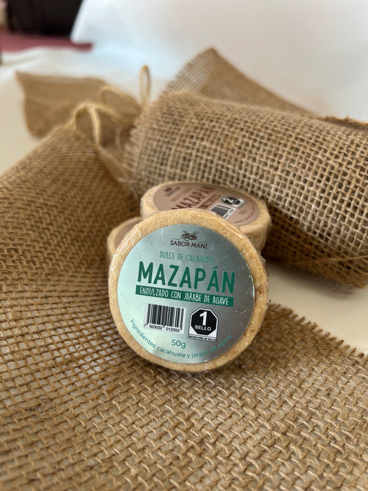 Caja de Mazapán SABOR MANÍ con jarabe de agave con 10 piezas de 50g c/u