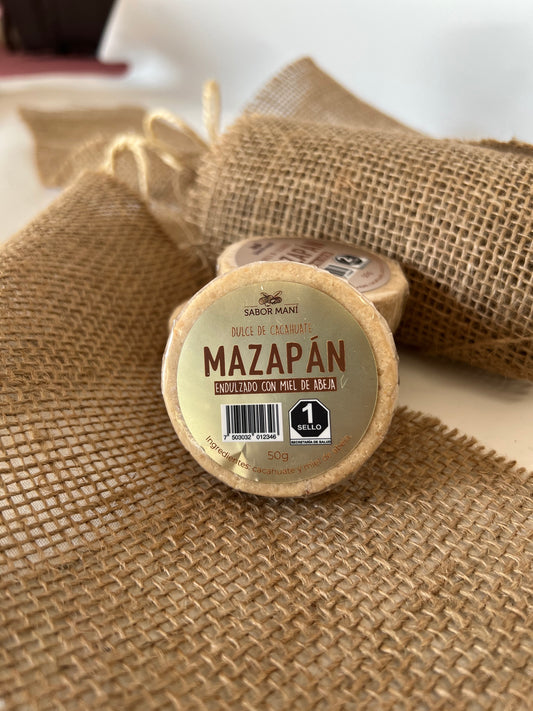 Caja de Mazapán SABOR MANÍ con miel de abeja con 10 piezas de 50g c/u