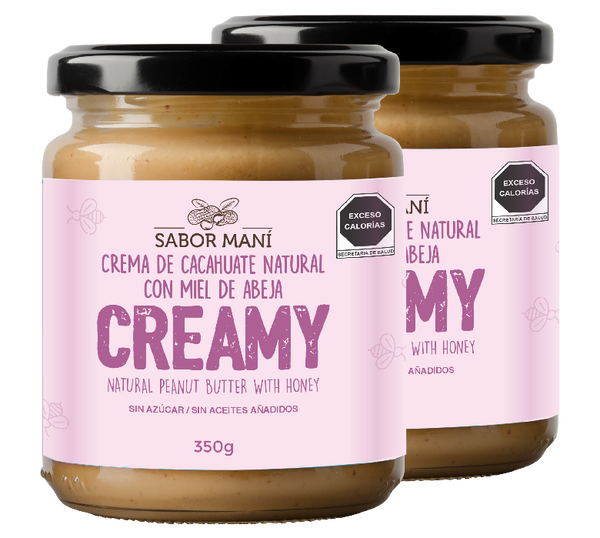 Sabor Maní 2-Pack Crema de Cacahuate con Miel Creamy 700g (2x350g) | Textura Cremosa | Natural Sin Conservadores