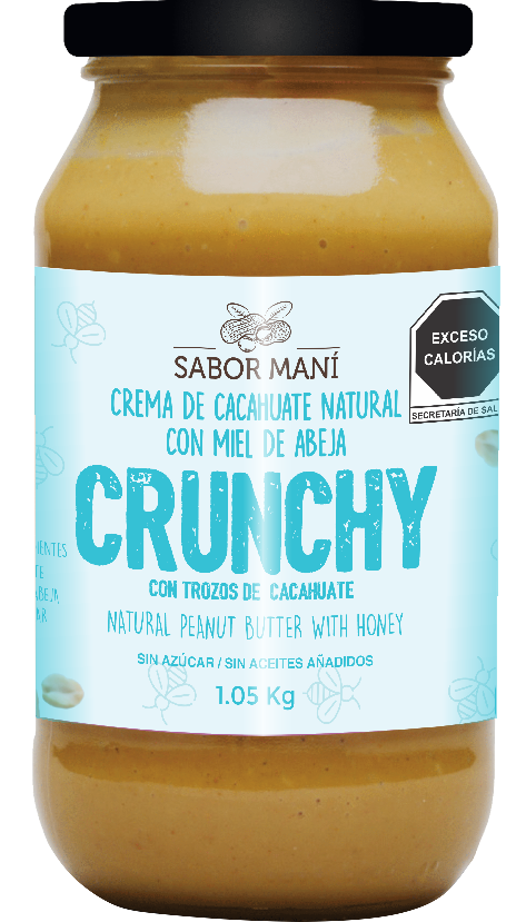 Sabor Maní Crema de Cacahuate con Miel y Trozos Crunchy 1.05kg | Tamaño Grande | Natural Sin Conservadores