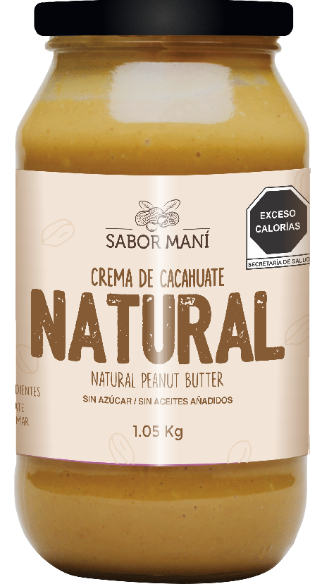 Sabor Maní Crema de Cacahuate Natural 1.05kg | Tamaño Grande | Solo 2 Ingredientes: Cacahuate y Sal de Mar