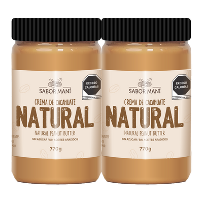 SABOR MANÍ 2-Pack Crema de cacahuate 100% Natural 1.54kg