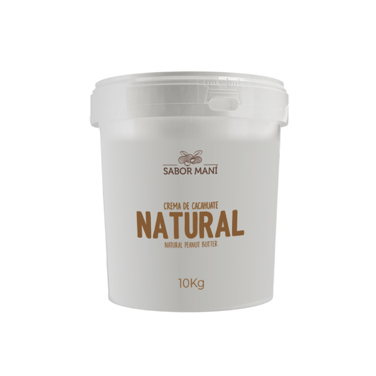 Cubeta de Crema de Cacahuate Natural 10kg – 100% Cacahuate, Sin Azúcar, Sin Aditivos