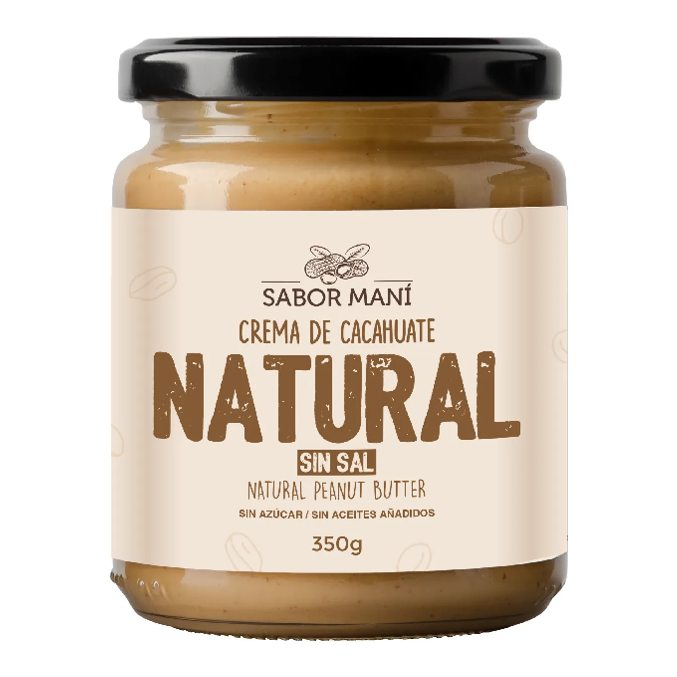 Crema de cacahuate natural sin sal 350g
