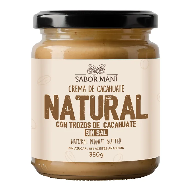 Crema de cacahuate natural con trozos de cacahuate Crunchy
