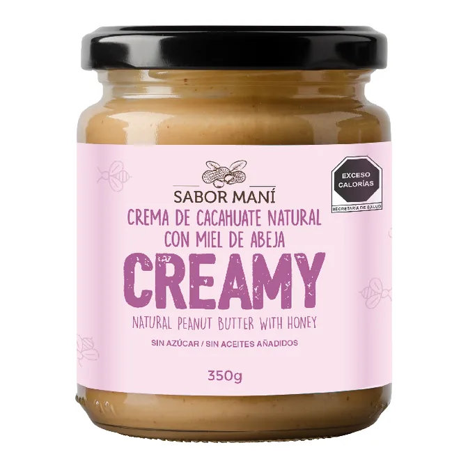 Crema de cacahuate natural con miel de abeja Creamy